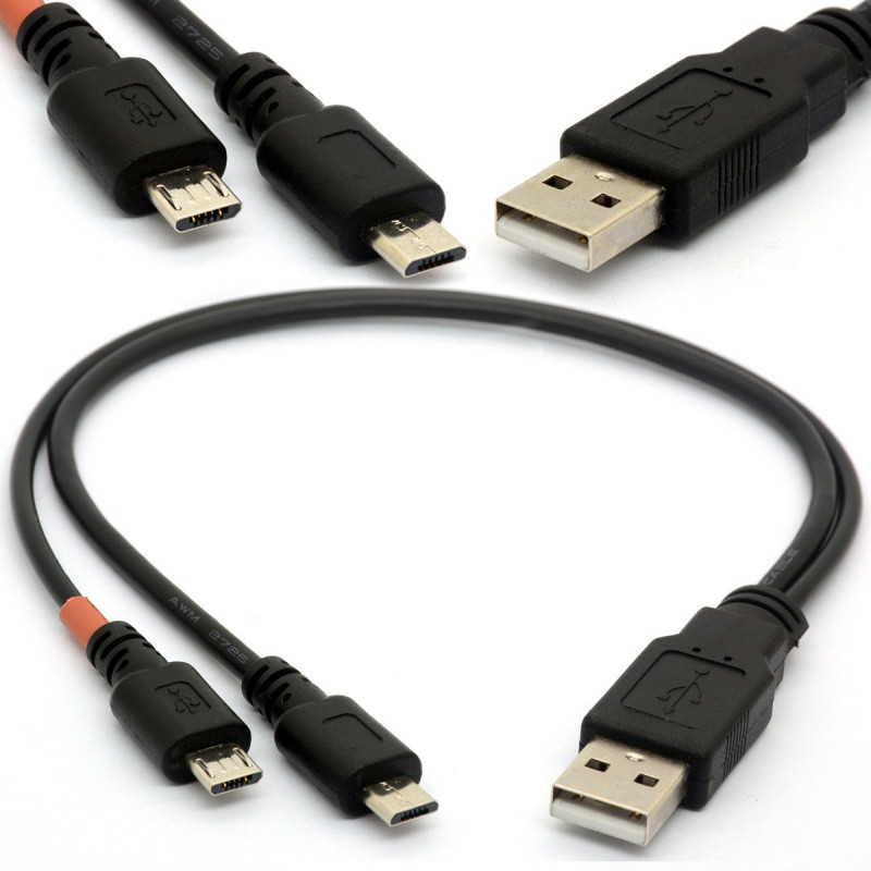 Cable USB a 2 micro USB / USB c